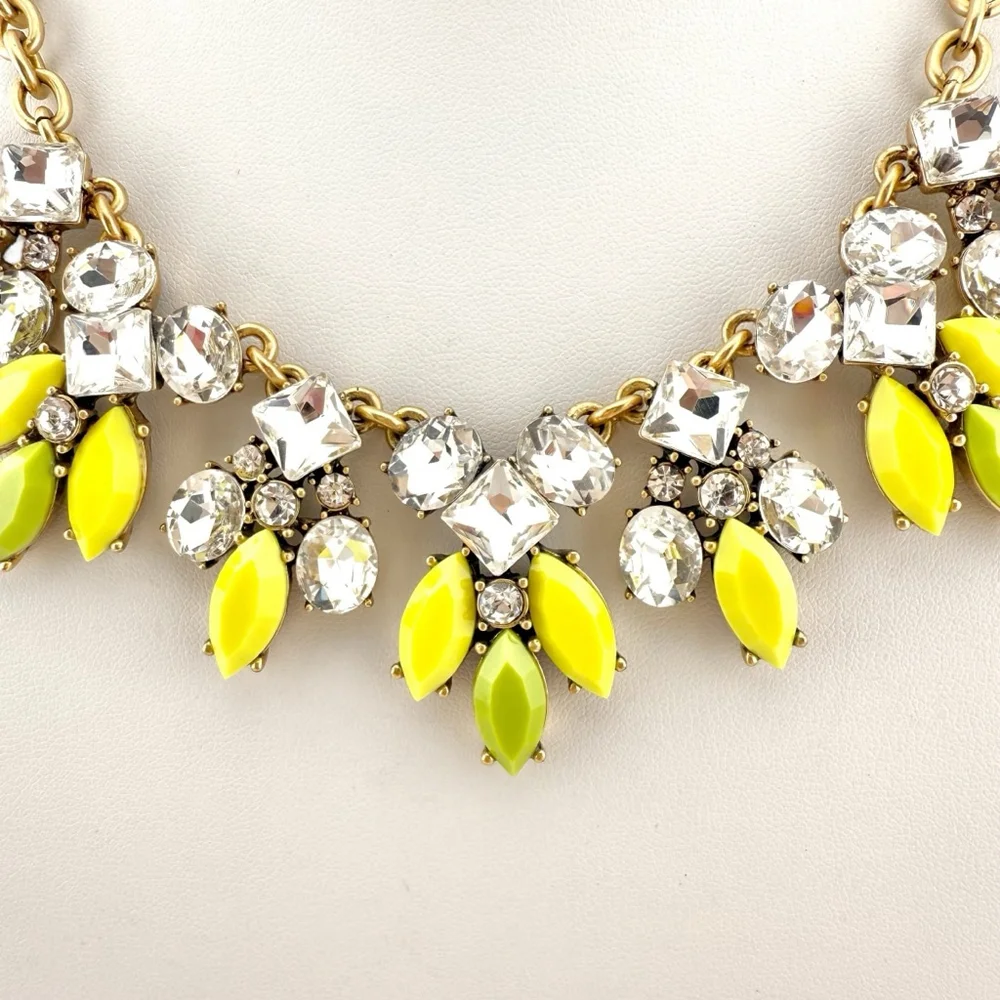 J Crew Necklace in Yellow, Pale Green & White